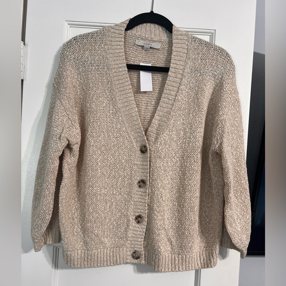 Cozy Beige Button-Up Cardigan
